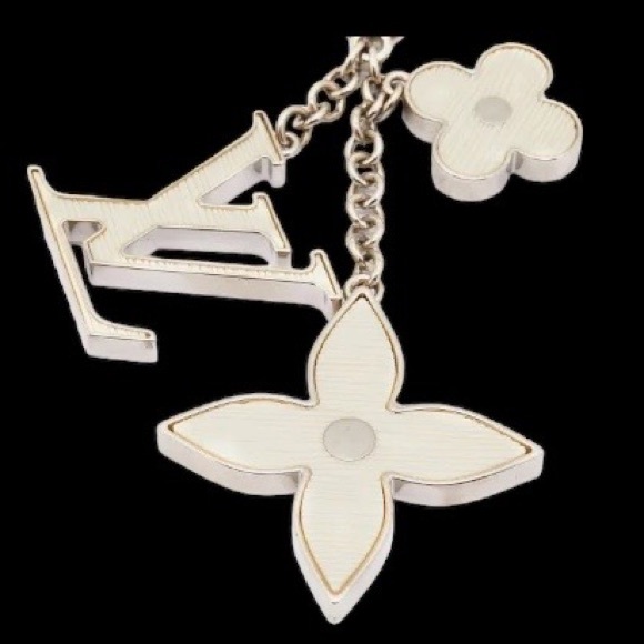 LOUIS VUITTON WHITE FLEUR DE EPI BAG CHARM ~Authentic - Picture 6 of 6